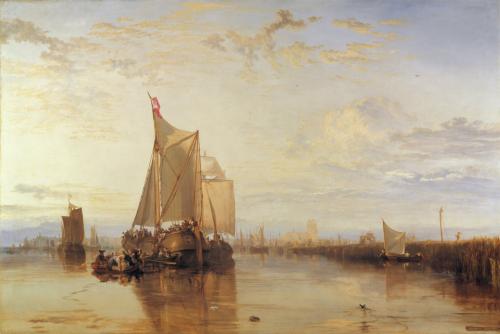 Joseph Mallord William Turner, 1775–1851, British, Dort or Dordrecht: The Dort packet-boat from Rotterdam becalmed, 1818, Oil on canvas, Yale Center for British Art, Paul Mellon Collection